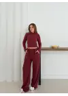 Balıkçı Yaka Örme Takım Bordo St265865