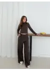 Balıkçı Yaka Örme Takım Kahve St265865