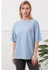 Baskılı Tişört Mavi
