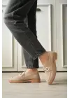 Bej Kadın Loafer Metal Tokalı Rahat Günlük Ayakkabı TR30MS02B