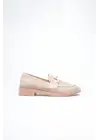 Bej Kadın Loafer Metal Tokalı Rahat Günlük Ayakkabı TR30MS02B