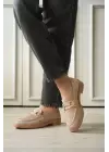 Bej Kadın Loafer Metal Tokalı Rahat Günlük Ayakkabı TR30MS02B