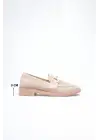 Bej Kadın Loafer Metal Tokalı Rahat Günlük Ayakkabı TR30MS02B