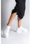Bıana Bağcıklı Ortopedik Taban Kadın Sneaker Spor Ayakkabı  Bt - Beyaz