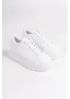 Bıana Bağcıklı Ortopedik Taban Kadın Sneaker Spor Ayakkabı  Bt - Beyaz
