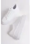 Bıana Bağcıklı Ortopedik Taban Kadın Sneaker Spor Ayakkabı  Bt - Beyaz