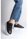 Bıana Bağcıklı Ortopedik Taban Kadın Sneaker Spor Ayakkabı  Bt - Siyah