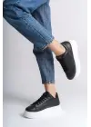 Bıana Bağcıklı Ortopedik Taban Kadın Sneaker Spor Ayakkabı  Bt - Siyah
