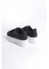 Bıana Bağcıklı Ortopedik Taban Kadın Sneaker Spor Ayakkabı  Bt - Siyah