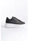 Bıana Bağcıklı Ortopedik Taban Kadın Sneaker Spor Ayakkabı  Bt - Siyah