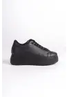 Bıana Bağcıklı Ortopedik Taban Kadın Sneaker Spor Ayakkabı St - Siyah