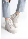 Bloom Bağcıklı Fermuarlı Ortopedik Tabankadın Bot  Kt - Krem