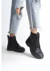 Bloom Bağcıklı Fermuarlı Ortopedik Tabankadın Bot St - Siyah