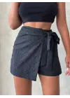 Brodeli Şort Etek S255075