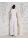 Broşlu Yelek Pantolon Takım Beyaz S255821