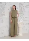 Broşlu Yelek Pantolon Takım Haki S255821