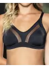 Büyük Beden Uyumlu Siyah Tül Detaylı Günlük Sütyen, B,c Cup Balensiz Konforlu Sütyen