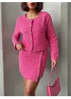 Ceketli Etek Takım Chl Kumaş Fuşya H24443
