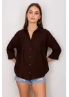 Cepli Salaş Gömlek Koyu Kahve T1010