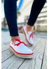TB311 Espadril Erkek Ayakkabı BEYAZ/KIRMIZI