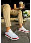 TB979 Santoni GBT Spor Erkek Ayakkabı BEYAZ/KIRMIZI