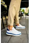 TB979 Santoni GBT Spor Erkek Ayakkabı BEYAZ/MAVI