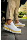 TB979 Santoni GBT Spor Erkek Ayakkabı BEYAZ/SARI