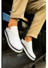 TB979 Santoni GBT Spor Erkek Ayakkabı BEYAZ/SIYAH