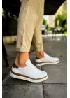 TB979 Santoni GBT Spor Erkek Ayakkabı BEYAZ/TABA
