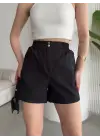 Çıtçıtlı Gabardin Şort