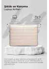 Çizgili Su Geçirmez Macbook Air Pro 15.6 & 16 İnç Bej Laptop Tablet Kılıfı