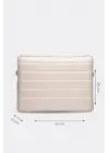 Çizgili Su Geçirmez Macbook Air Pro 15.6 & 16 İnç Bej Laptop Tablet Kılıfı