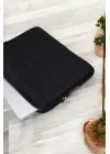 Çizgili Su Geçirmez Macbook Air Pro 15.6 & 16 İnç Siyah Laptop Tablet Kılıfı