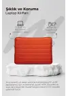 Çizgili Su Geçirmez Macbook Air Pro 15.6 & 16 İnç Turuncu Laptop Tablet Kılıfı