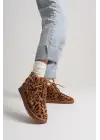 Daria Kadın Kışlık Leopar Desen İçi Kürklü Bot