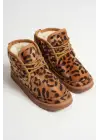 Daria Kadın Kışlık Leopar Desen İçi Kürklü Bot