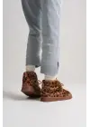 Daria Kadın Kışlık Leopar Desen İçi Kürklü Bot