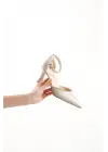 Darla Taşlı Kadın Bej Topuklu Ayakkabı