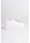 Della Bağcıklı Ortopedik Taban Taşlı Kadın Sneaker Spor Ayakkabı Bt - Beyaz