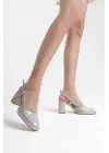 Denma Gri Rugan Kadın Topuklu Ayakkabı