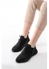 Dm-501 Siyah Bağcıklı Faylon Taban Günlük Spor Ayakkabı