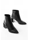 Siyah Fermuarlı Topuklu Kadın Günlük Bot
