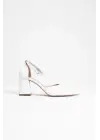 Doren Beyaz Cilt Kadın Topuklu Ayakkabı