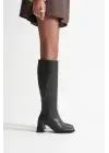 Elora Kadın Siyah Topuklu Kışlık Çizme