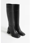 Elora Kadın Siyah Topuklu Kışlık Çizme