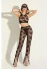 Fantezi Transparan Bralet Pantolon Takım Siyah