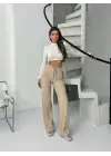 Fitilli Şardonlu Pantolon Bej A4058