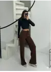 Fitilli Şardonlu Pantolon Kahve A4058