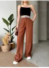 Flamlı Kahve Pantolon
