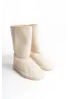 Freya Bağcıksız Düz Taban İçi Kürklü Süet Kadın Bot  Kt - Krem